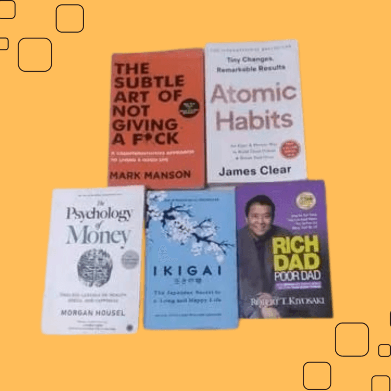 5 Books Set Atomic + Psychology + Rich dad + Ikigai + Subtal art (English Paper)