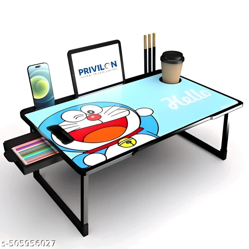 Foldable Wooden Mini Laptop Table for Bed, Study Table